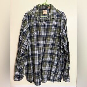 Green and Blue Plaid Men's Shirt